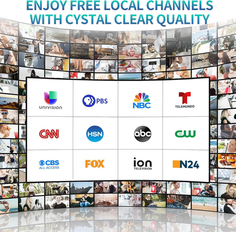 2026 Smart TV Antenna Indoor, 5000+ Miles Range for Local HD Channels | HDTV Digital Antenna Outdoor with Amplified Signal Booster, Compatible with All TVs- 38FT Coaxial Cable, Support 4K 1080p Large