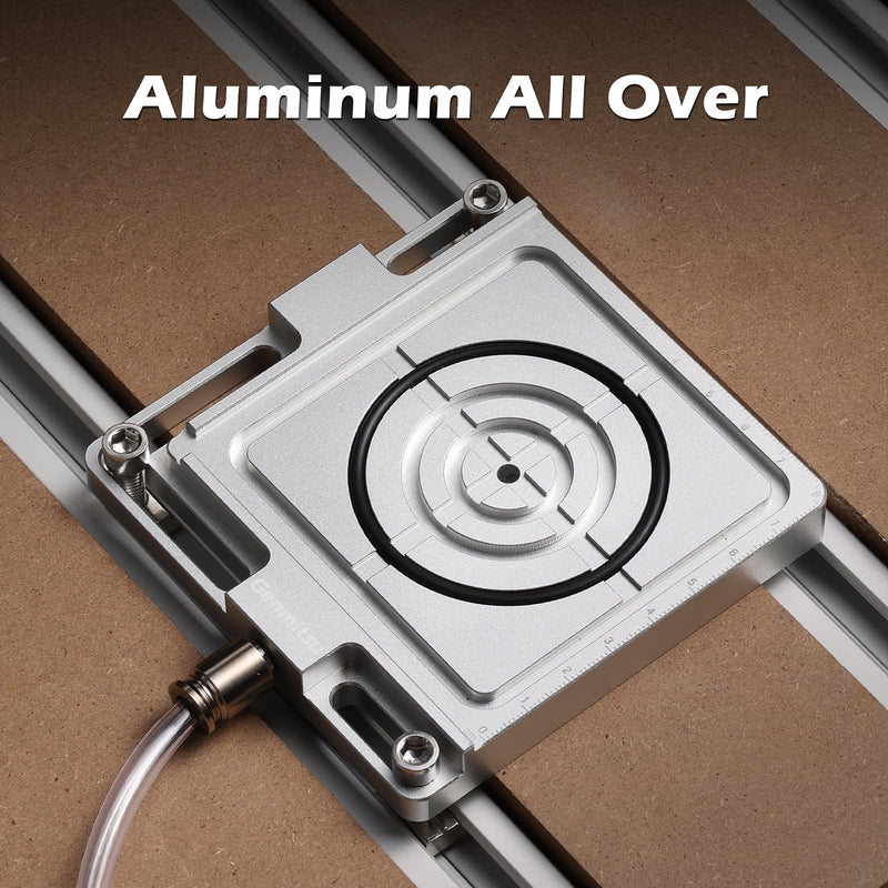 SainSmart Genmitsu Vacuum Clamp Pod, Aluminum CNC Hold Down Kit for Woodworking, Metal, Acrylic, High-Precision CNC Router Accessory for Milling Project, Size 4.7" x 4" x 0.6" (120 x 102 x 15mm)
