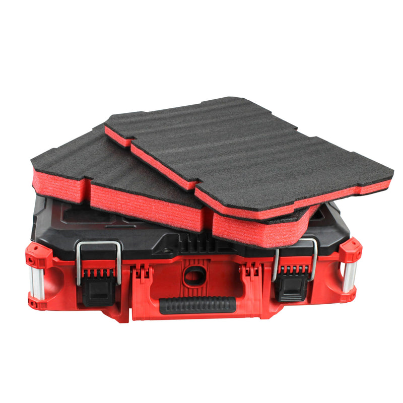 Foam Inserts Fits Milwau-kee Packout 48-22-8424 Drawer foam tool box inserts 2 pcs Black/Red