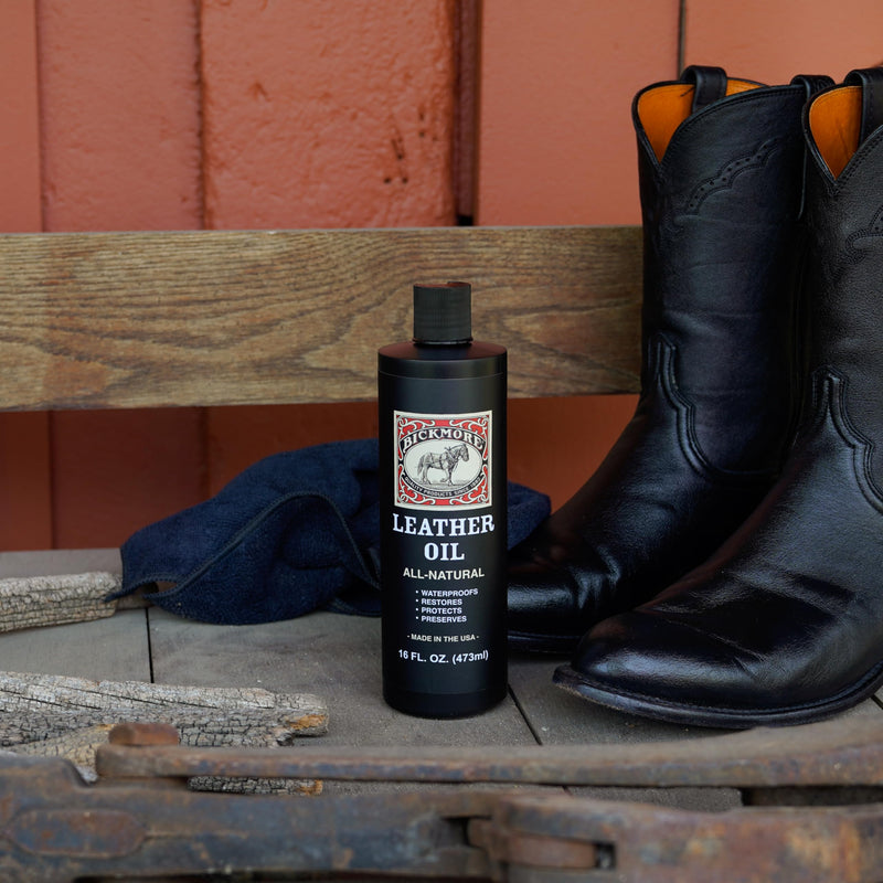Bickmore Leather Oil Leather Conditioner 16oz | Waterproofs, Protects, and Restores Boots, Jackets, Auto, Furniture, and All Leather Goods | Made in The USA 16 oz