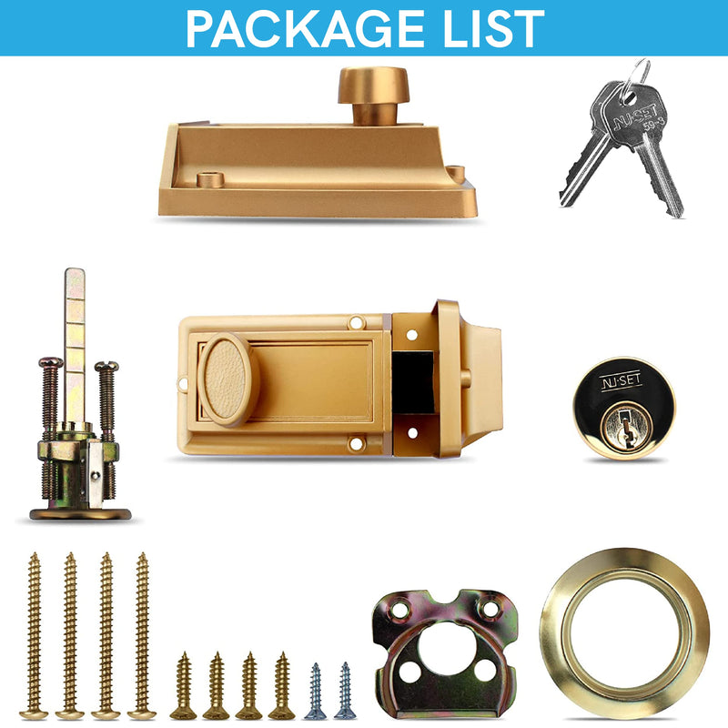 NU-Set Lock | Night Safety Deadbolt Lock | 5 Pin Keyed Cylinder for Added Door Security | Home Improvement & Door Hardware (Bronze) Bronze Single pack