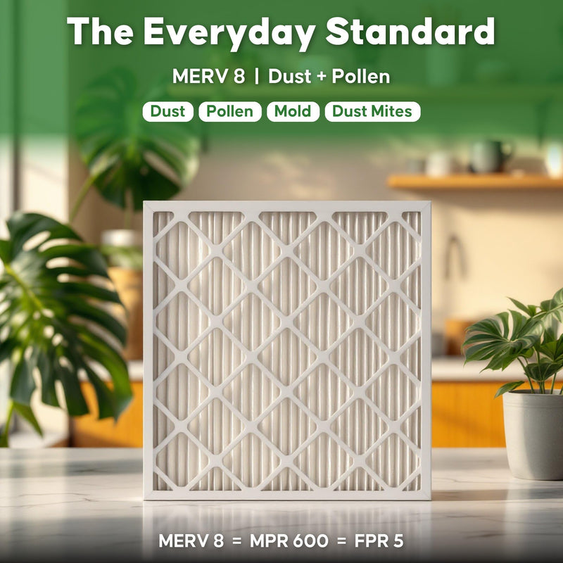 Aerostar 18x30x1 MERV 8 Pleated Air Filter, AC Furnace Air Filter, 4 Pack (Actual Size: 17 1/2" x 19 1/2" x 3/4") Standard MERV 8