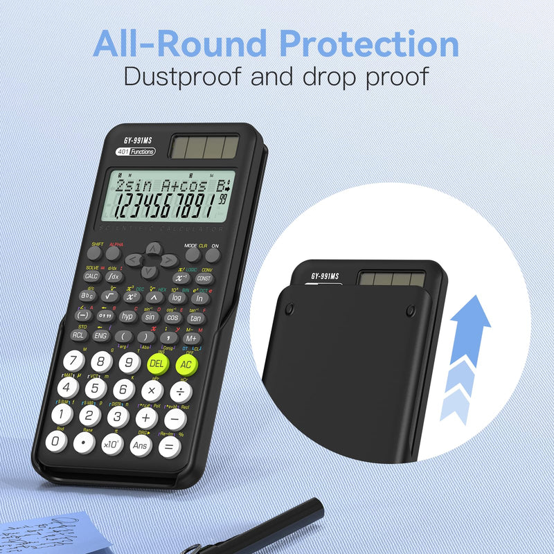 8pcs Scientific Calculator School Supplies 401 Functions 2-Line Display Desktop Calculator Middle High School Student