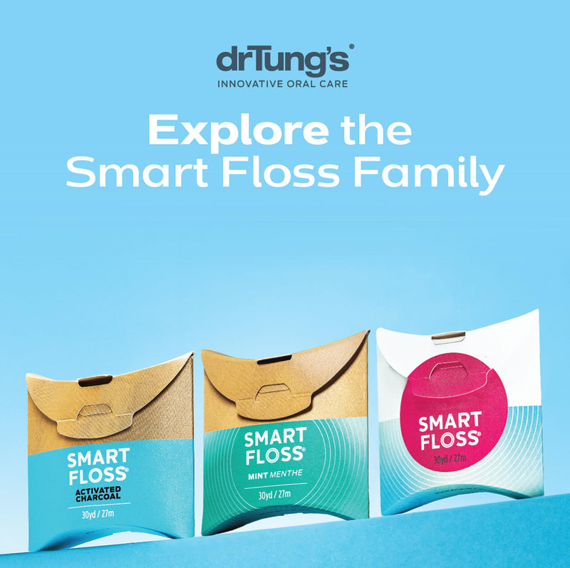 DrTung's Smart Floss - Natural Floss, PTFE & PFAS Free Floss, Gentle on Gums, Expands & Stretches, BPA Free Floss - Natural Dental Floss Cardamom Flavor (Pack of 6) 90 Foot (Pack of 6)