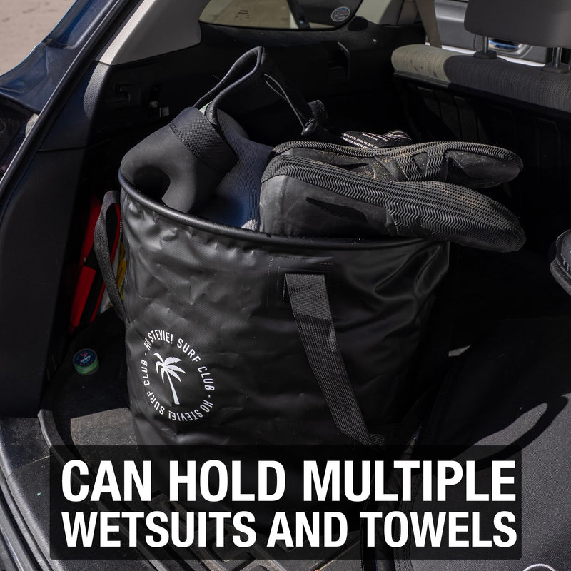 Ho Stevie! Surf Bucket - Keeps Car Dry and Clean - 50L Collapsible Bucket with Easy Carry Handles - For Wet Wetsuits and Sandy Towels