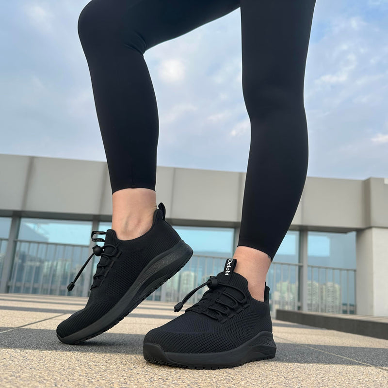 Women's Non Slip Work Shoes Slip Resistant Waterproof Chef Shoe for Restaurant Kitchen Food Service Nursing Hospital Staff Lightweight Walking Sneakers with Slip-On Design 8 All Black