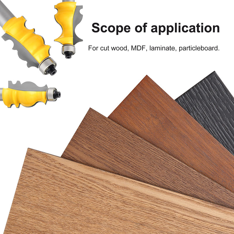 5Pcs 1/2-Inch Shank Architectural Molding Router Bit Set Architectural Molding Router Bits