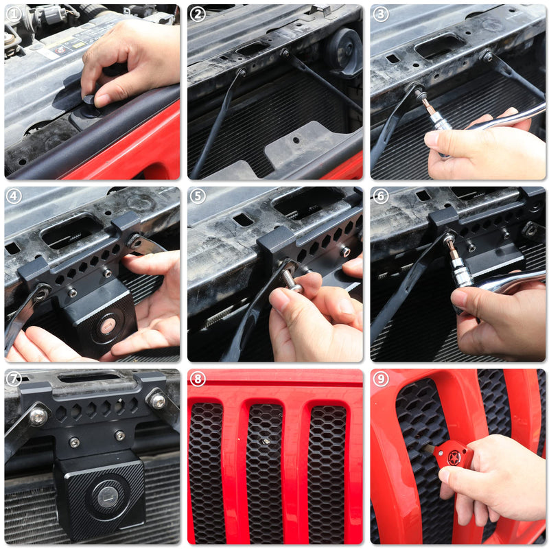 JL Hood Lock for Jeep Wrangler, Locking Hood Latches for Jeep Wrangler JL JLU 4XE, Anti-Theft Eliminate Hood Flutter, Aluminum (for 2018-2025 Jeep Wrangler JL JLU) For 2018-2025 Jeep Wrangler JL
