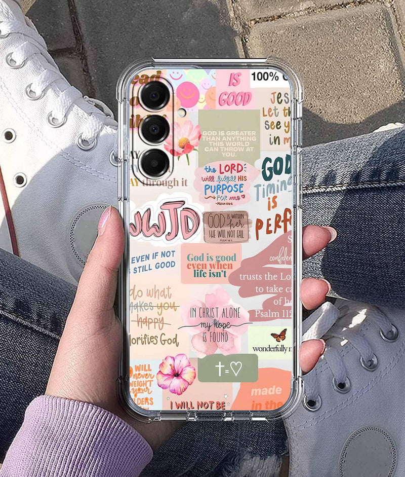 Case for Samsung Galaxy A36 with Christian Design,Jesus Bible Verse Collage,Clear Slim Soft TPU Bumper Phone Cover,6.7”(Christian,A36)