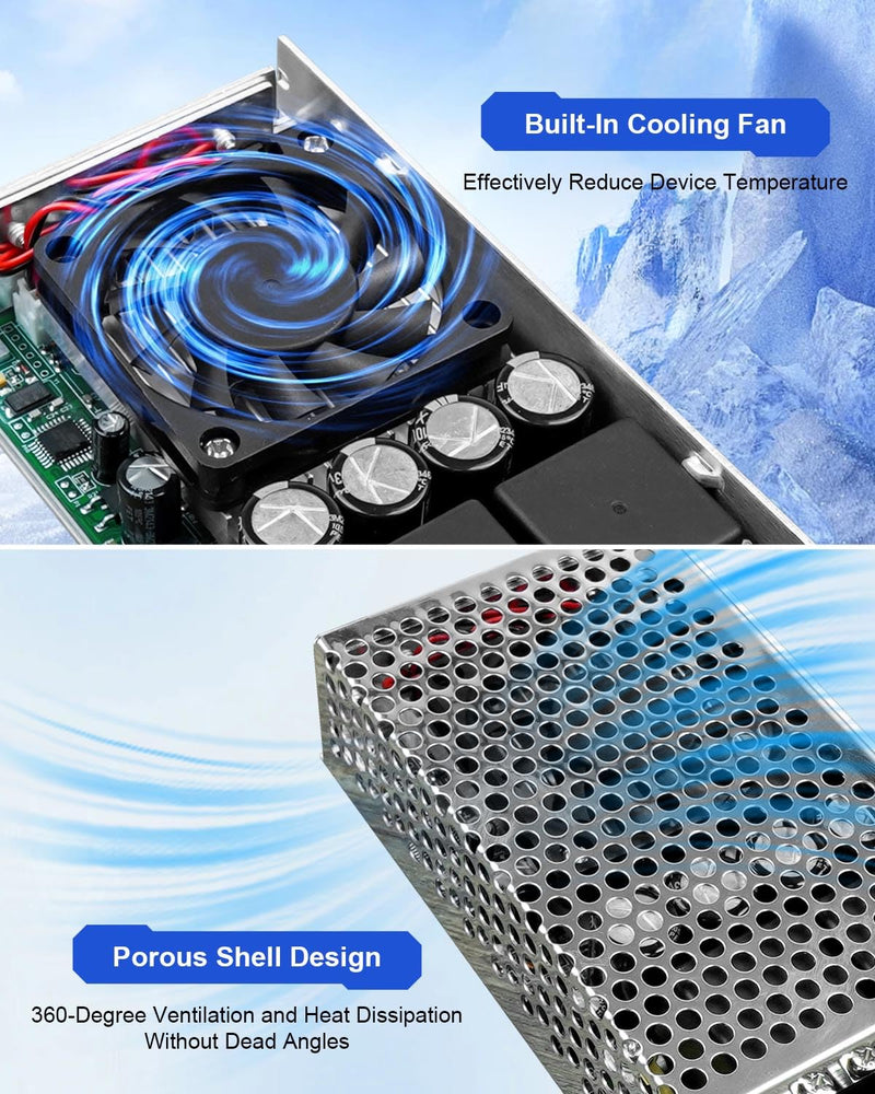 DC Motor Speed Controller Max PWM 3500W, DC 10V-50V & Rated 60A/ Max 100A Brush Motor Stepless Speed Controller with Forward-Brake-Reverse Switch & Ajustable Potentiometer