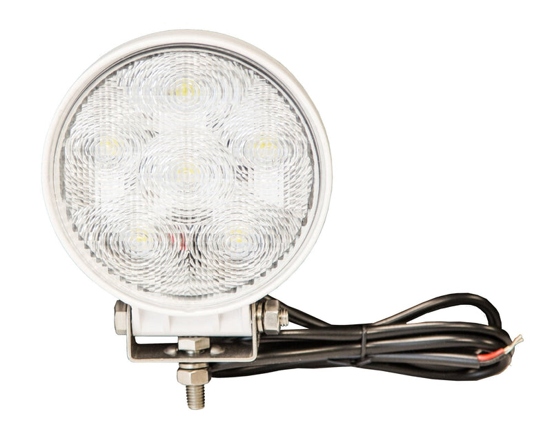 Buyers Products 1493215 LED Flood Work Light w/White Housing, 6 LEDs, 1,350 Lumens, 36" Lead With Blunt Cut Connection, Flood Light For Trucks, Trailers, ATVs, RVs, UTVs & More Clear White Housing