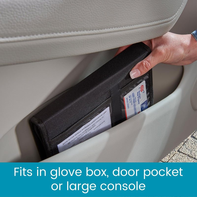 High Road Glove Box Organizer and Car Manual Holder - Insurance and Registration Holder for Glove Box with Clear Pockets for Quick Access to Car Documents and Expandable Manual Holder