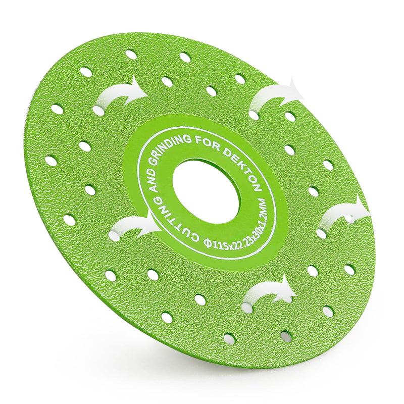 LOZLIN 4.5 Inch Ultra Thin 0.05" Diamond Grinding Disc, Double Sided Low Resistance Saw Blade 115mm 22.23mm for Angle Grinder, Cutting Grinding Porcelain Tile Granite Marble (5) 5