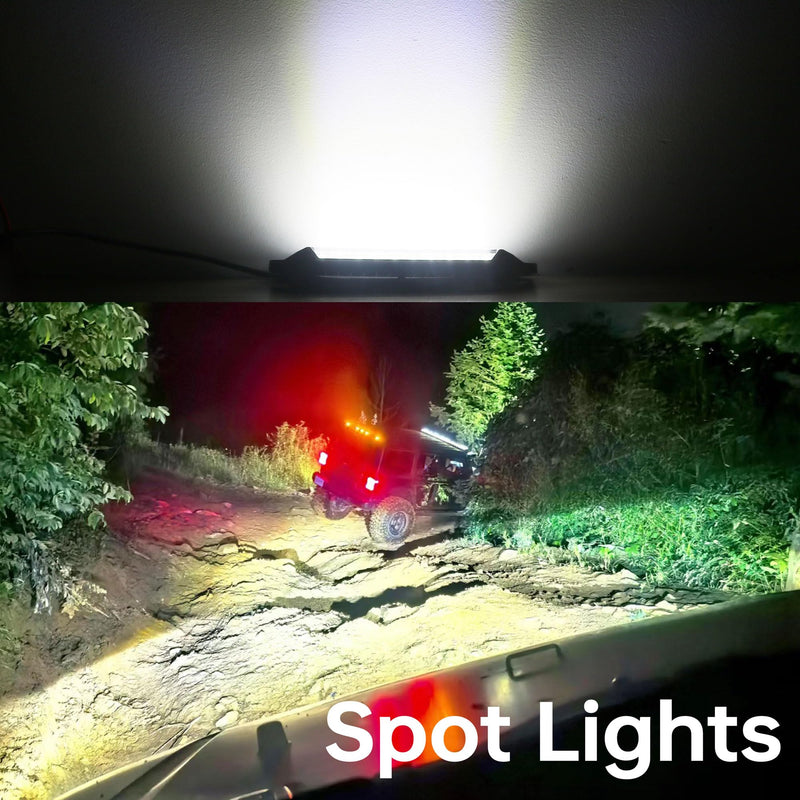 Flush Mount LED Pod Lights, 2PCS 40W Bumper Backup Reverse Spot Off-Road Driving Fog Work 6 Inch LED Light Bar for Truck ATV UTV Boat (White) White