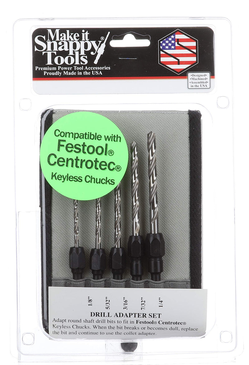 Make it Snappy Tools 5-Piece Drill Bit Adapter Set Compatible with Festool Centrotec Chucks