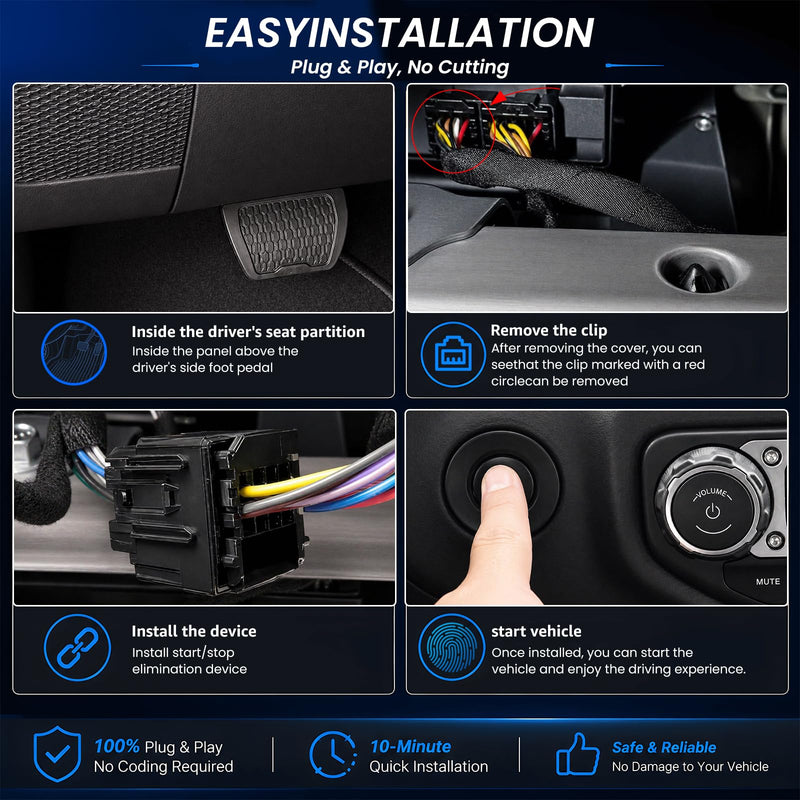 Auto Start Stop Eliminator for 2023-2025 Jeep Wrangler JL, Intelligent Memory Module to Disable Automatic Engine Stop, Fits US and Canada Models Only