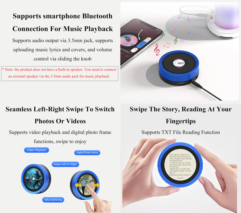 ESP32-S3 1.8inch Knob Touch Display Development Board, Multi-Functional Smart Rotary Knob Screen, 2.4GHz Wi-Fi and Bluetooth Wireless Connection, PC Volume Control, PC Secondary Screen, No Battery