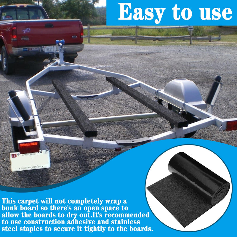 DECOHS Boat Trailer Bunk Carpet - Marine Trailer Bunk Carpet - Trailer Boat Bunk Padding for Outdoor Boat Trailer Jet Ski Ramp Garage Dock 8inch x 20ft