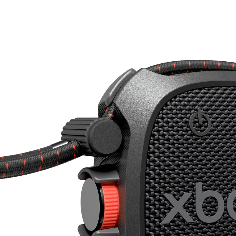 LG xboom Rock by will.i.am, Portable Outdoor Bluetooth Speaker, up to 10 Hours, IP67 Dust and Water Resistant, Adjustable Mounting Cord, Black
