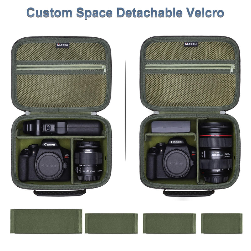 Small Camera Case Bag for Canon EOS Rebel T7/R50//R100 DSLR Camera Green | Hard Carrying Travel Case for Canon EOS Rebel T7/R50//R100/R6 Mark II/R8/R6 Mark III/R50 V/T6/R10/R5 Mark II DSLR SLR Camera Small