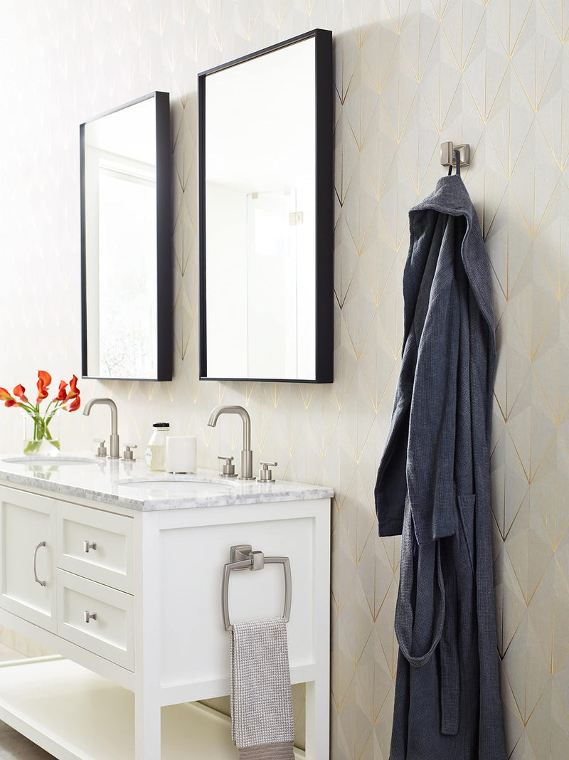 Amerock BH36032G10 | Brushed Nickel Towel Ring | 6-13/16 in (173 mm) Length Towel Holder | Revitalize | Hand Towel Holder for Bathroom Wall | Small Kitchen Towel Holder | Bath Accessories 1-Piece