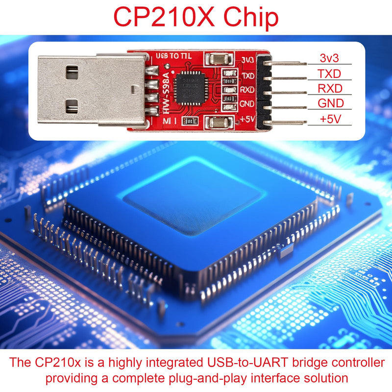 3pcs USB to TTL Serial Adapter Module Starter for Arduino ESP8266 STM32 | USB 2.0 UART Converter 3.3V/5V Output STC Compatible with Downloader Board with Jumper Wires Programming Tool Part