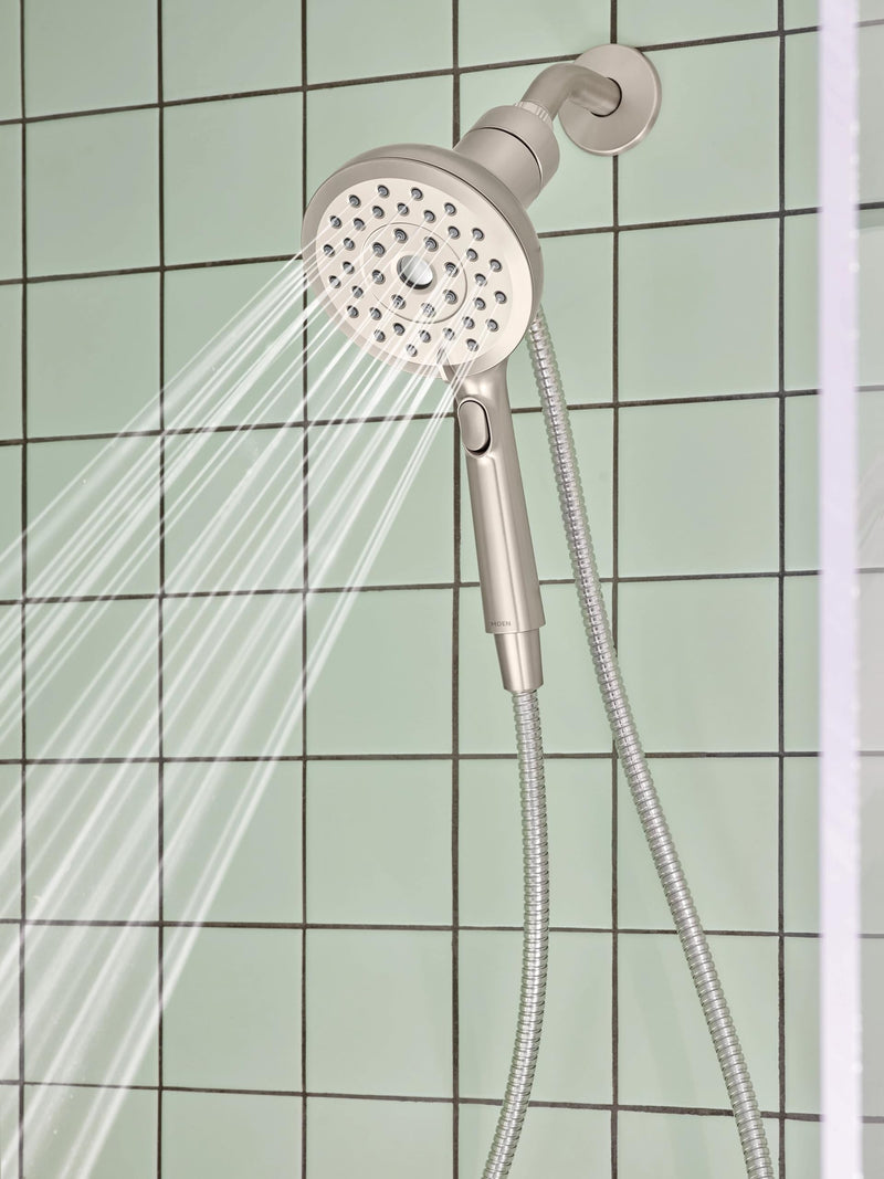Moen Verso Handshower, Detachable Round Shower Head with Magnetix Docking System, 60" Hose, Spot Resist Brushed Nickel, 220H2SRN Spot Resist Nickel