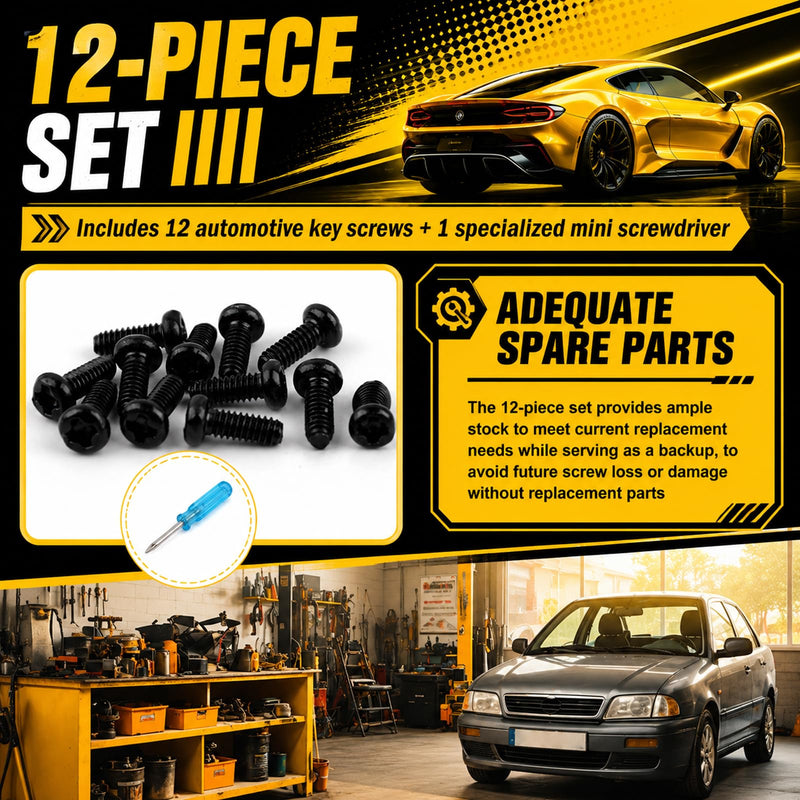 12PCS M2×5mm Stainless Steel Car Key Fob Screws,Key Fob Repair Kit OEM#35116-SDA-A11 Compatible with Honda Accord Odyssey Insight Fit,Keys Shell Screws Kit with Screwdriver