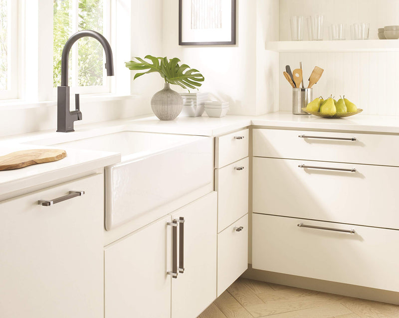 Amerock | Cabinet Pull | Black Brushed Nickel/Polished Chrome | 7-9/16 inch (192 mm) Center to Center | Mulino | 1 Pack | Drawer Pull | Drawer Handle | Cabinet Hardware 7-9/16 in. Center-to-Center