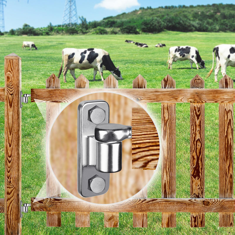 Insaga Heavy Duty 304 Stainless Steel Gate Hinges 2 Pcs, Wall Mount Hardware with 5/8" Pin, One-Piece Cast Hinge for Farm, Fence, Chain Link, Wooden & Metal Gates Silver-SS-Hole-2Pcs