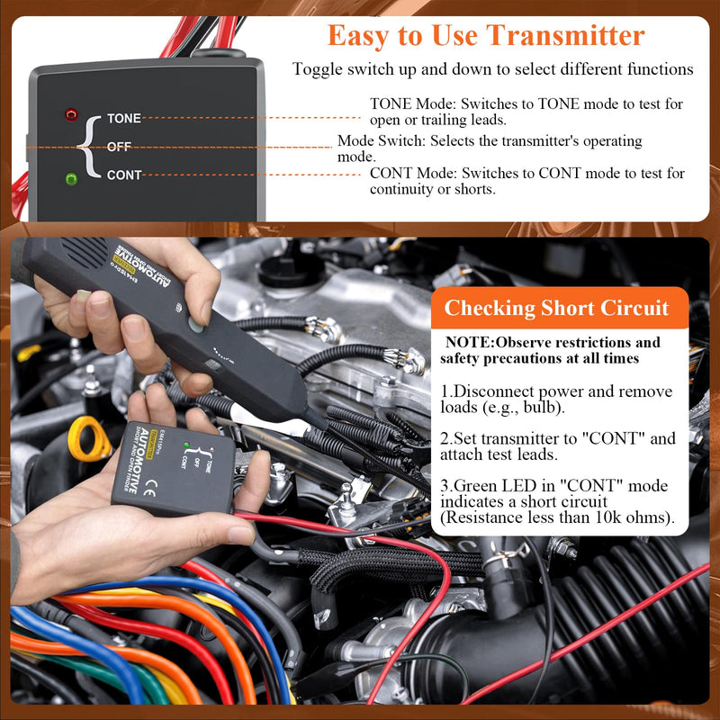 Automotive Electrical Open and Short Finder Circuit Tester Wire Tracker Circuit Breaker Finder
