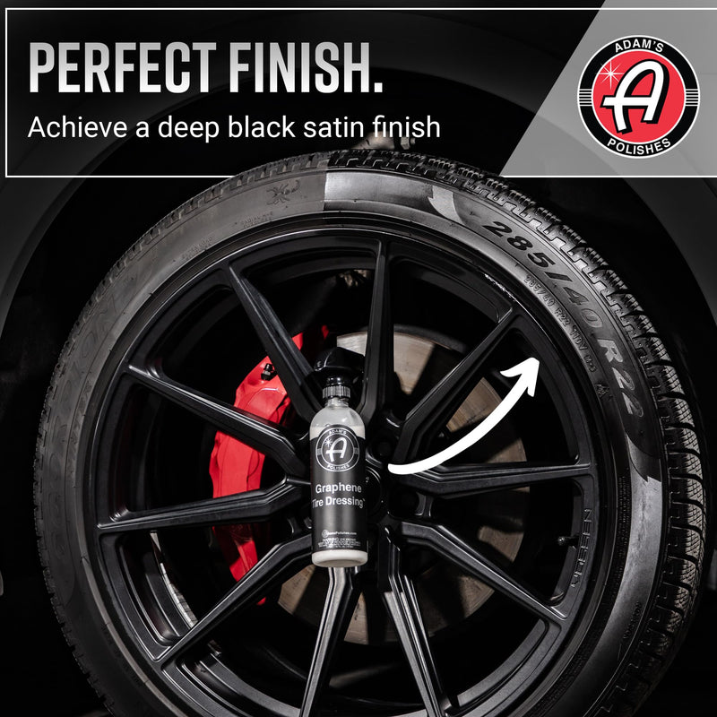 Adam's Polishes Graphene Tire Dressing - Deep Black Finish W/Graphene Non Greasy Car Detailing | Use W/Tire Applicator After Tire Cleaner & Wheel Cleaner | Ceramic Coating Like Tire Protection (16oz) 16 fl. oz