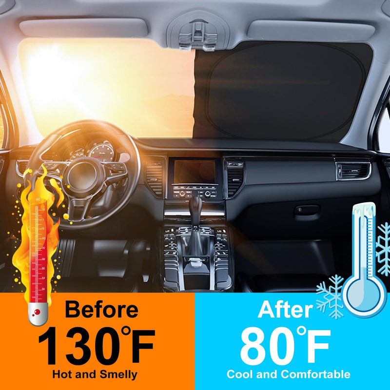 Windshield Sun Shade Compatible with 2021-2024 2025 2026 Ford F150 F-150 (Lariat, King Ranch, Platinum, XL XLT Limited Raptor) Accessories Sunshade Shield Protector Fit Ford F150 2021-2026