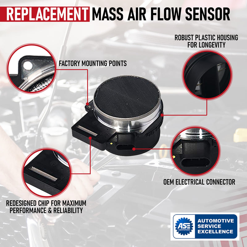  [AUSTRALIA] - Mass Air Flow Sensor - Compatible with Chevy, Cadillac, GMC & Other GM Vehicles - Silverado, Suburban, Tahoe, Yukon XL, Sierra, Escalade, ESV, 5.3L, 6.0L, 4.8 - Replaces 25168491, AF10043, 25318411 25168491 GM V8 2000-2009