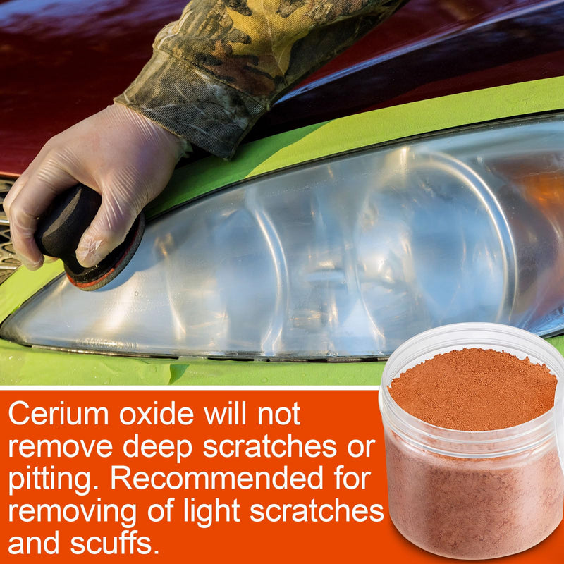 1.1 Pound Cerium Oxide Polishing Powder with 1 Plastic Bottle 3.5 Um Cerium Oxide High Grade Polishing Compound Glass Scratch Remover for Repair Buffing Ceramics 1.1 Pound
