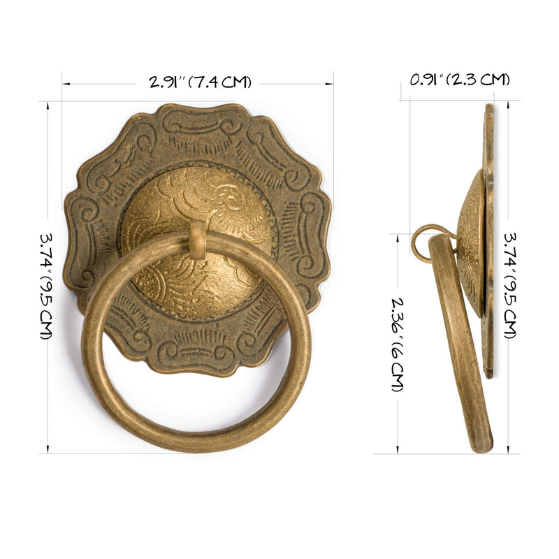 “Buddha's Scepter” Brass Pulls – Set of 2, 3.7", by Hardware Philosophy