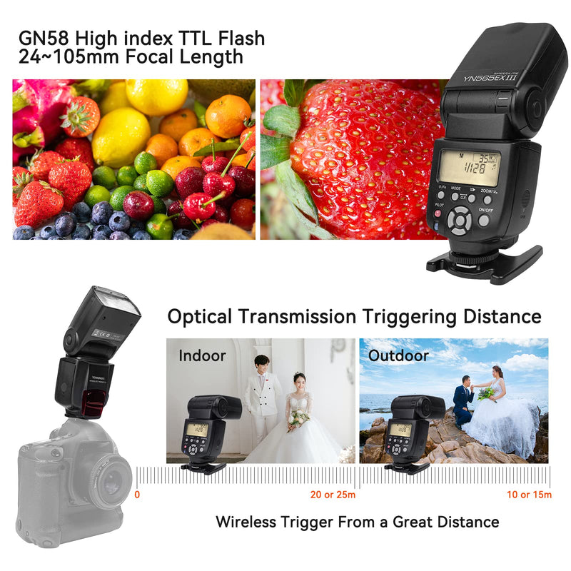YONGNUO YN565EX III C Flash Speedlite, Hot Shoe Flash TTL HSS Slave, Compatible with 1500D 1300D 800D 750D 60D 50D