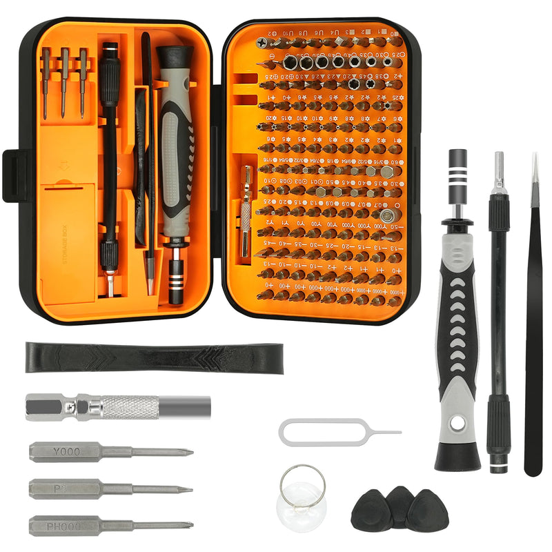 Precision Screwdriver Set, 130 in 1 Electronics Magnetic Screwdriver Set with 120 bits Repair Tool Kit for Computer, PC, Laptop, Phone, Mac, Tablet, Home DIY, Game Consoles, Glasses, Watch 130 in 1 Precision Screwdriver Set
