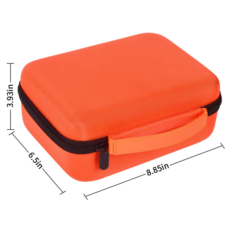 Case Compatible with Brother P-Touch PTD220 210 Home/Office Everyday Label Maker, Storage Holder Carrying Organizer for Label Tapes, AC Adapter, Charging Cables (Box Only) -Orange Orange