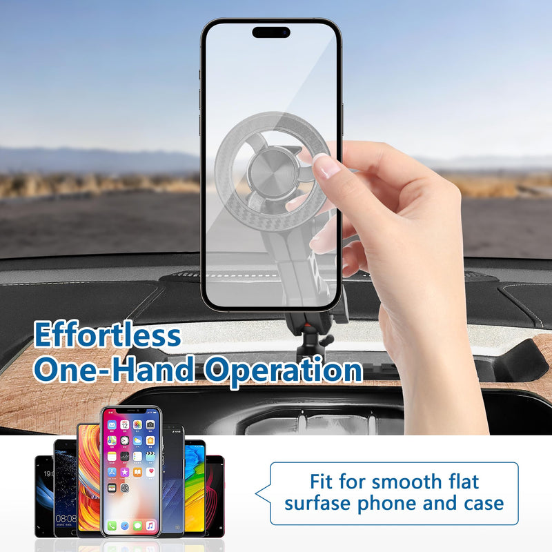 sukemichi Phone Mount for Dodge RAM Truck 1500/2500/3500 & TRX 2019+ Accessories, Dash Platform Phone Mount Magsafe Fit 5"/8.4"/12"/14" Screen, Cell Phone Holder for NATO Rail