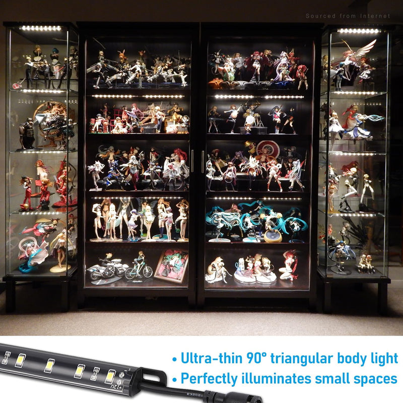 TORCHSTAR LED Safe Lighting Kit, (6) 12 Inch Linkable Light Bars + Rocker Switch + UL Power Adapter, 900LM, Input 100-240V, for Under Cabinet Gun Safe Locker Closet Showcase, 5000K Daylight Daylight (5000K)