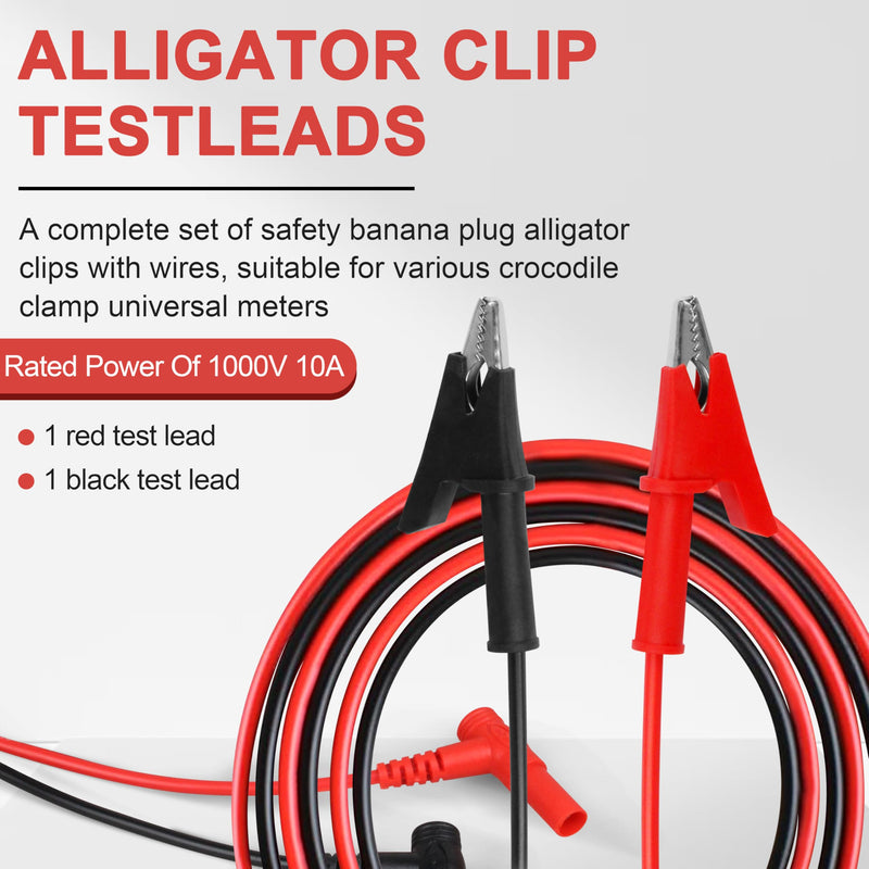 69381 Alligator Clip Test Leads for Klein Tools multimeter Replacement Leads Heavy-Duty Banana Plug 10-Foot