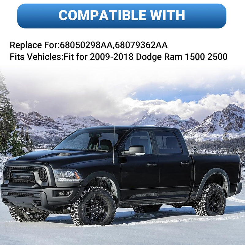 For Dodge Ram 1500/2500 Passenger Side Heated Mirror Glass | 2009-2018 Truck Mirror Replacement | Convex Design + Built-In Heater | Easy Install Passenger Side（Right）