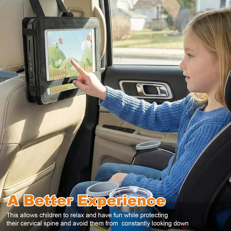 Car DVD Player Headrest Mount Holder, Portable Auto Video Player Headrest Holder with Adjustable Straps, Vehicle Backseat Mount for 9" to 10" Swivel & Flip DVD Players