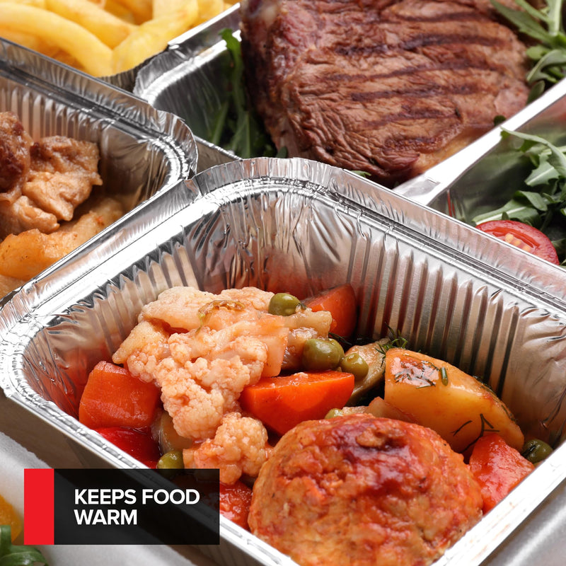 Disposable Foil Pans with Lids (Set of 20) Heavy Duty Aluminum Pans with Lids 9x13 (x10), 8x8 (x10) Baking Tins with Covers for Cooking, Heating, Storing, Food Prep, Holiday Dinner Meals, Silver