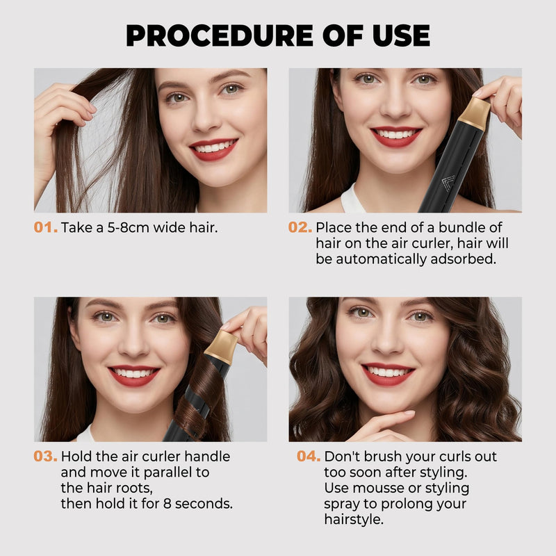 Hairstyer 5 in 1 Hair Styler, Air Brush Airbrush 5 in 1 Air styer | Airstyler Multi-Blow Dryer Brush Set with Curl, Straighten, Wavy, Smooth, Magic Styler for All Hair Types and Lengths