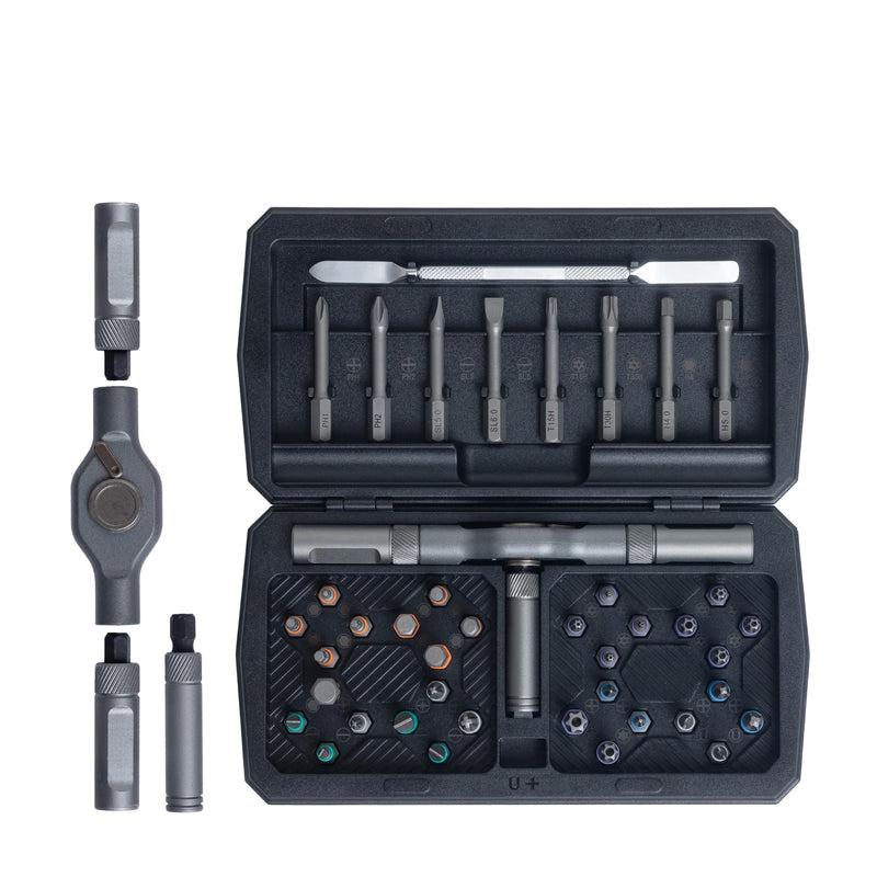 42 in 1 Magnetic Screwdriver, Screwdriver Set, Multi Bit Ratcheting Screwdriver Set with Storage Case Repair Tool Kit for Computer, Eyeglass, Bicycles, Watch, Ring Doorbell, Furniture and DIY Black Ratchet
