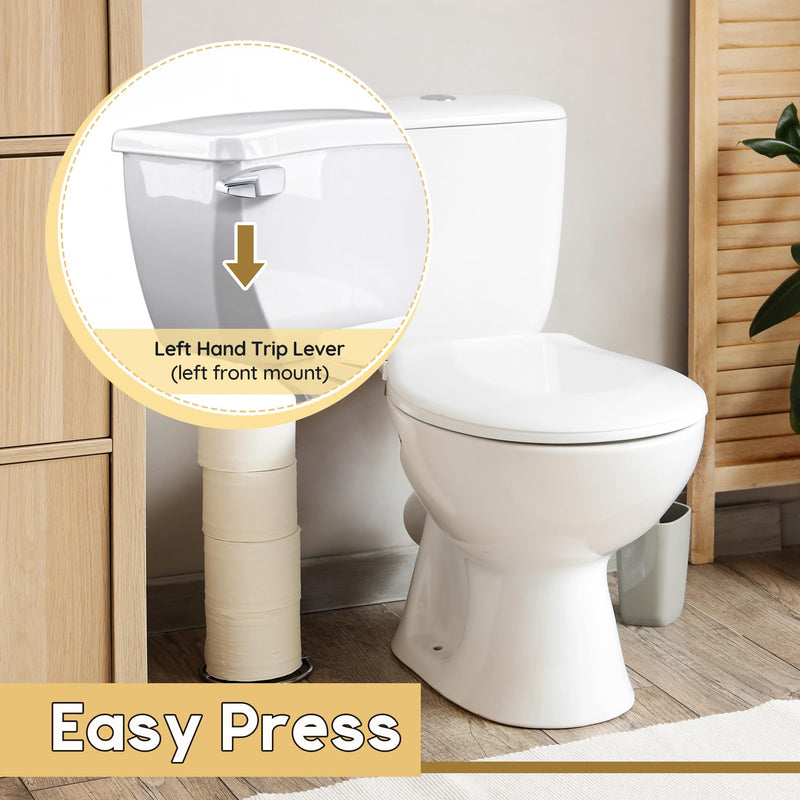 Dreyoo Pressure Assist Toilet Lever with Linkage Compatible with 99-571-KT, Left Hand Trip Lever Compatible with Gerber Ultra Flush Pressure-Assisted Toilet Tank, Left Hand, Polished Chrome(1 Pack)