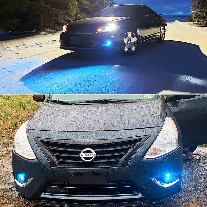 PHINLION H8 H11 LED Fog Light Bulb or DRL, 3200 Lumens Super Bright Ice Blue, Non-polarity 3030 30 SMD Chips 12V H16 H11LL H8LL Fog Lamps Replacement for Cars