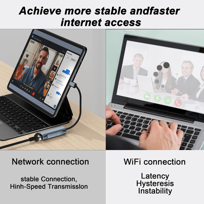 1000Mbps Ethernet Adapter for Chromecast with GoogleTV, USB C TO Ethernet adapter with 100W charging port, ethernet to USB C adapter for Chromecast GoogleTV[HD/4K], Laptop,with More Streaming TV Stick